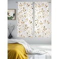 thumbnail image 4 of Yellow Brown Leaf Semi Sheer Curtains 63 Inch Length 2 Panels Set, Modern Botanical Foliage Plant Country Sheer Kitchen Curtain Privacy Voile Window Curtain for Living Room Bedroom Rod Pocket Drapes, 4 of 7