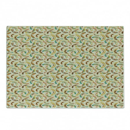 

Abstract Cutting Board Different Shapes Ellipses Swirls and Curls Colorful Design Filigree Ornamental Decorative Tempered Glass Cutting and Serving Board in 3 Sizes by Ambesonne
