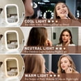 thumbnail image 3 of PayUSD Vanity Mirror with Light Travel Makeup Mirror 5X Magnifying Touch Screen Control Rechargeable Lightweight Desk Tabletop LED Folding Cosmetic Handheld Mirror 5.7''x7.3'' Small Pink, 3 of 5