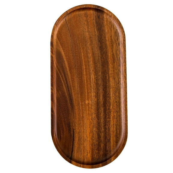 Oval Wooden Serving Tray - Walnut Wood Cheese Plate Charcuterie Board - Decorative Trays for Coffee/Tea Table - Kitchen Bathroom Counter Tray - Candle Trays Home Decor（30*14*2cm)