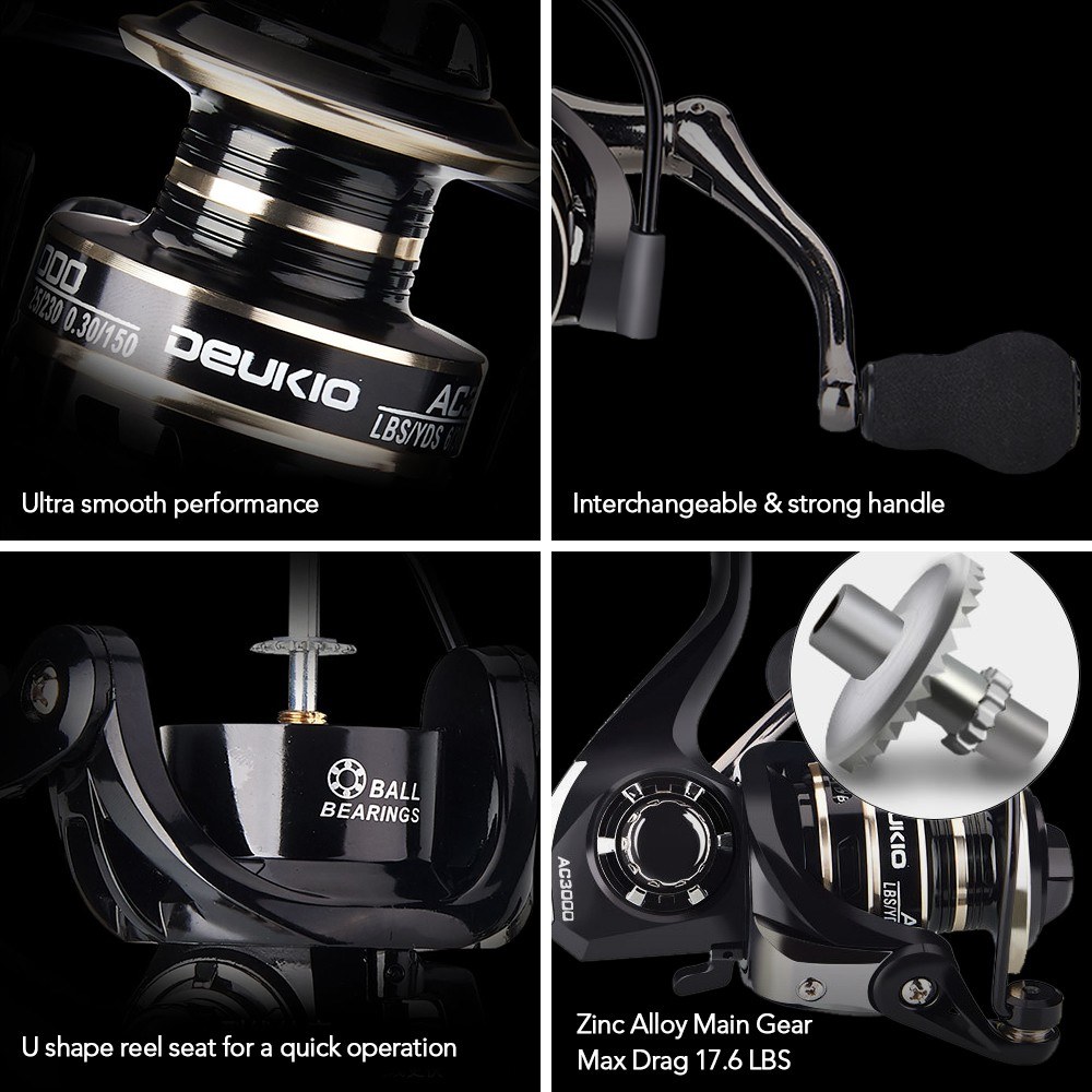 Mini Spinning Fishing Reel All Metal 3BB 5.2:1 Ultralight