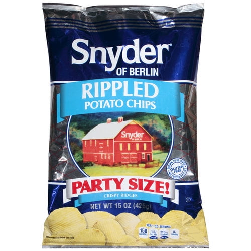 Snyder of Berlin Rippled Potato Chips Party Size! 15 Oz.