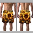 thumbnail image 3 of luoweisi Men's Beach Shorts Quick Dry Swim Trunks with Mesh Lining Sunflower M, 3 of 5