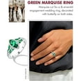 thumbnail image 3 of Dreamofdazzles Jewels 14K White Gold Plated 2.50 Ct Marquise Cut Emerald & Diamond Wedding Engagement Christmas Halo Ring 925 Sterling Silver For Women's -6, 3 of 3