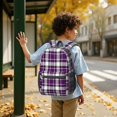 thumbnail image 6 of Purple and White Checkered Pattern 17" School Backpacks for Teens,Waterproof Oxford Fabric,S-Shape Padded Straps for School,Travel,Hiking,Camping, 6 of 6