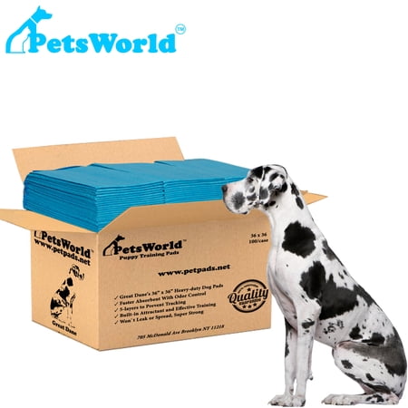 PetsWorld Great Dane Dog Training Pads  36x36 inch Pad  150 Pads  XXXL Gigantic