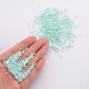 thumbnail image 5 of 8/0 Opaque Glass Seed Beads Round Hole Frosted Colours Round Light Cyan 3~4x2~3mm Hole: 0.8mm about 15000pcs/Pound, 5 of 5