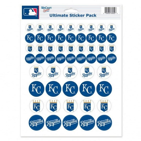 Hoja De Pegatinas De Vinilo Wincraft Mlb Kansas City Royals De 8,5" X 11"
