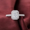 thumbnail image 2 of Oryn Jewelry 14K White Gold Plated Ring - 1.9 Ct Radiant Moissanite Ring - Prong Set Halo Engagement Ring - Occasion Bridal Moissanite Jewelry, 2 of 6