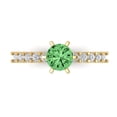 thumbnail image 2 of 1.05ct round cut green Zircon 18k yellow gold Bridal Wedding Engagement Promise Anniversary Ring for Women size 10.25, 2 of 7