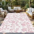 thumbnail image 3 of Fsddascl Pink Flower Outdoor Rug for Patio/Deck/Porch, Non-Slip Large Area Rug 5 x 8 Ft, Vintage Farmhouse Boho Leaf Spring Solid Indoor Outdoor Rugs Washable Area Rugs, Camping Rug Carpet, 3 of 5
