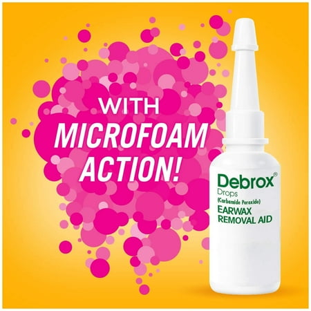 3 Pack Debrox Earwax Removal Drops microfoam action 0.5 Fluid Ounce Each