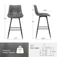 thumbnail image 3 of KERDOM 24" Dining Chairs Set of 2, Modern Kitchen & Dining Room Chairs, Upholstered Faux Leather Dining Chair, Armless Dinner Side Chairs with Sturdy Metal Legs (Gray, Set of 2), 3 of 8