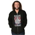 thumbnail image 4 of Street Fighter Vega Rage Cage USA Men Big & Tall Zip Hoodie Brisco Brands 3X, 4 of 5