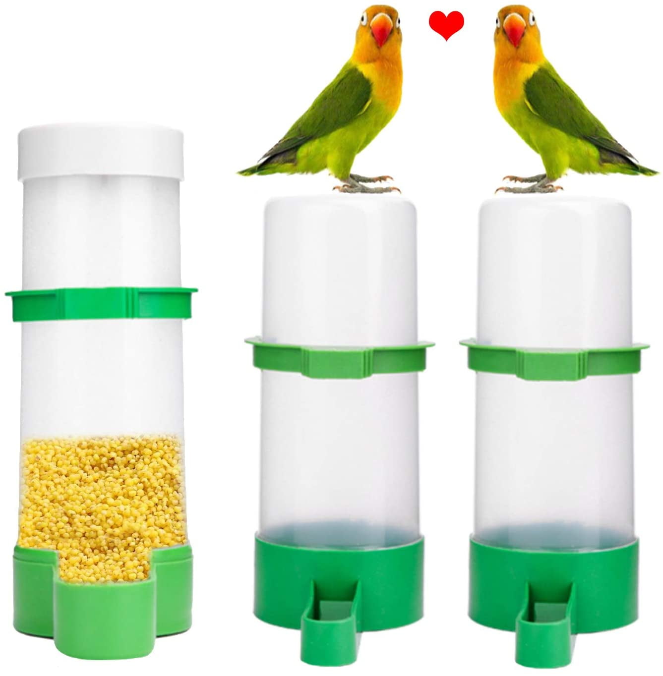 4X Pet Cage Aviary Bird Parrot Budgie Canary Drinker Food Feeder Waterer Clip US 