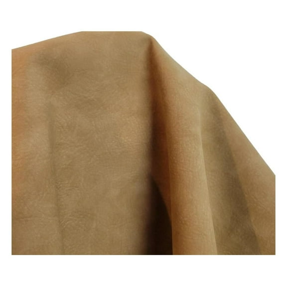 Wheat Nubuck Soft Faux Leather Fabric PU (Peta Approved Vegan) Leather by The Yard Synthetic Pleather 0.9 mm Nappa 54 inch Width Soft Smooth Upholstery (Wheat Nubuck, by The Yard)