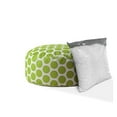 thumbnail image 6 of 24" Green And White Cotton Round Polka Dots Pouf Ottoman, 6 of 6