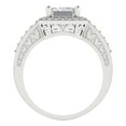 thumbnail image 4 of 2.78 ctw with Simulated Diamond Halo Accents Anniversary Ring for Women | Emerald Cut Moissanite | Hyperallergenic Solid 14K White Gold, 4 of 5