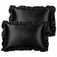 thumbnail image 1 of Unique Bargains Retro Satin Ruffle Pillowcases Envelope Closure 2pcs, 1 of 8
