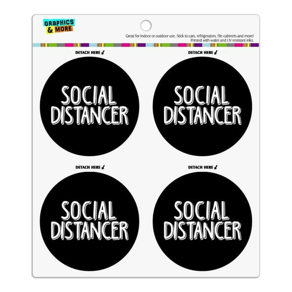Social Distancer Refrigerator Fridge Locker Vinyl Circle Magnet Set