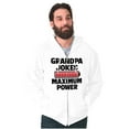 thumbnail image 4 of Grandpa Jokes Maximum Power Funny Men's Big & Tall Graphic Zip Up Hoodie Brisco Brands 2X, 4 of 5