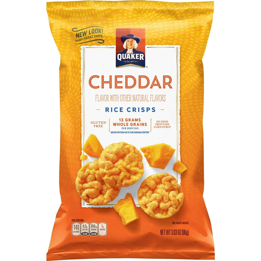 Quaker Rice Crisps, Cheddar Cheese, 3.03 oz Bag (Packaging May Vary