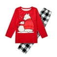 thumbnail image 1 of URMAGIC Matching Family Sleepwear Sets Christmas Pajamas with Cute Bear and Plaid Printed Long Sleeve Tee and Bottom Loungewear, 1 of 10