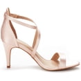thumbnail image 2 of Dream Pairs Women's Pump Heel Sandals Stilettos Ankle Strap Open Toe Sandals Dolce Champagne Size 5, 2 of 5