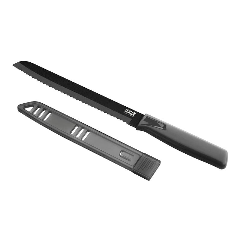 Kuhn Rikon Serrated Bread Knife Black With Sheath
