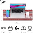thumbnail image 5 of Long Mouse Pads for Desk,Red Christmas Folk Pattern Desk Mats on Top Of Desks, Desk Mouse Pad Extra Large with 3mm Non-Slip Base and Stitched Edge for Gaming,Office,Work,Home 31.5x11.8in, 5 of 5