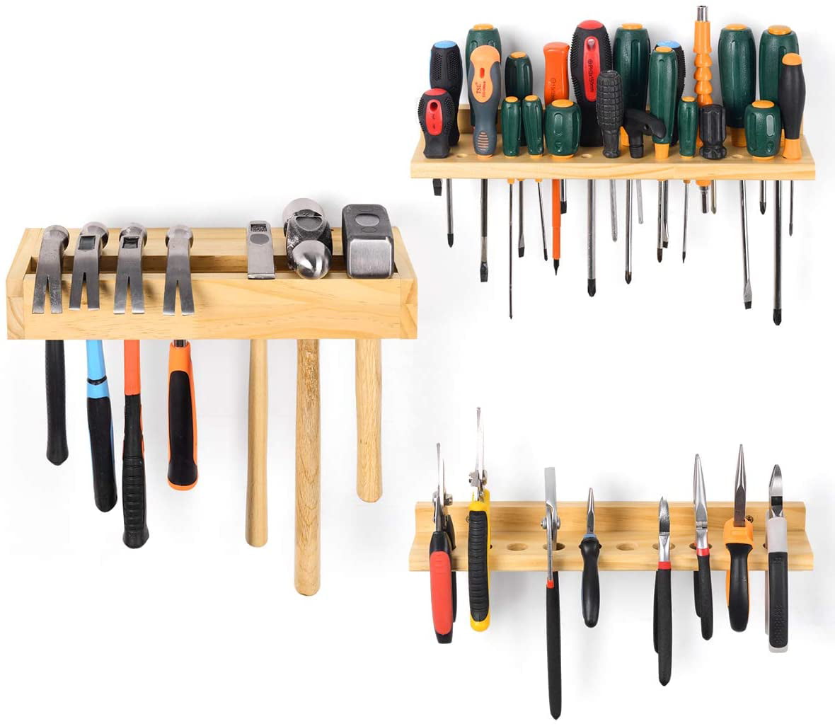 2PCS Wall Tool Organizer Pliers Organizer Hammer Tool Rack for Workbench,  Garage