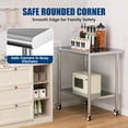 thumbnail image 5 of Stainless Steel Work Table with Wheels, 24x36 Inch NSF Kitchen Prep Table with Adjustable Undershelf for Commercial Restaurant, Garage, Outdoor BBQ, 5 of 7