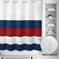 thumbnail image 4 of No Hook Shower Curtain with Built-in Rings - Red White and Blue Wood Txtured Washable Waterproof Fabric Bathroom Curtains for Hotel,Rentals, 66 X 72 Inch Long , Farmhouse Barn Wood, 4 of 9