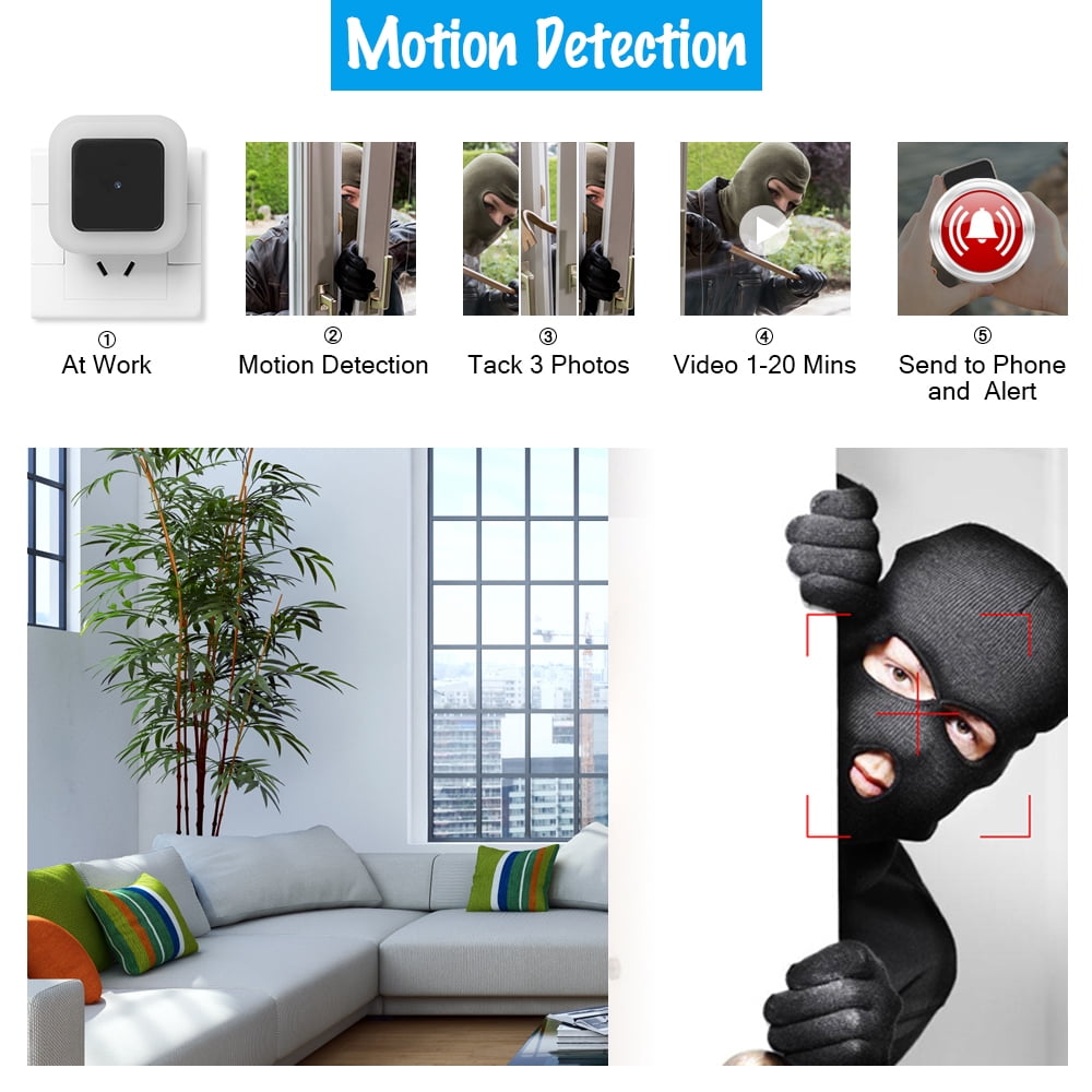 Plug-in WiFi Security Camera, 1080P HD Indoor Surveillance Camera with Night Vision, Motion Detection, and App Control for Home, Baby, Pet Monitoring