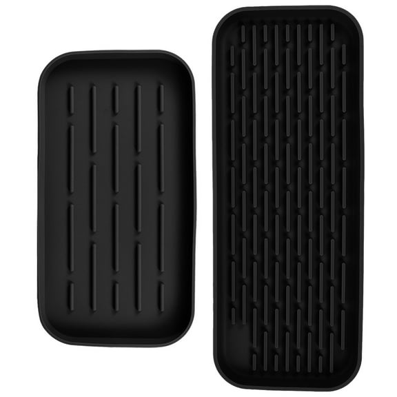 GOOHOCHY  2 Pcs over The Sink Drying Rack Silicone Storage Tray