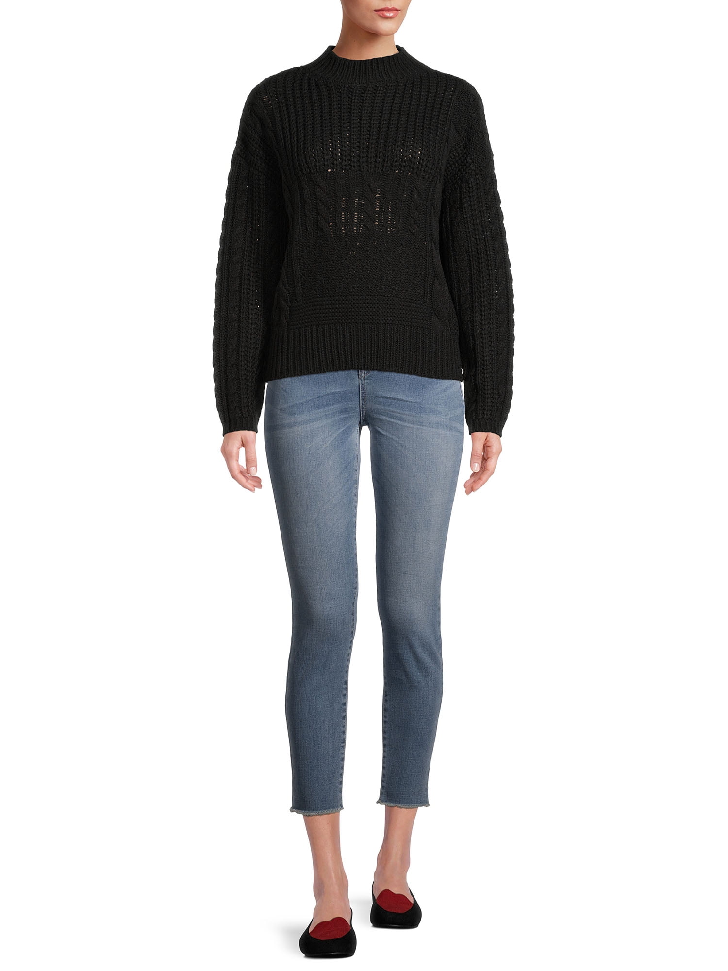 Time and Tru Women's Long Sleeve Pullover Sweater
