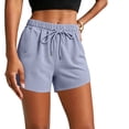 thumbnail image 3 of Knit Workout Shorts for Women Ihhxva Cotton Drawstring High Waisted Lightweight Breathable Summer Casual Lounge S-3XL, 3 of 8