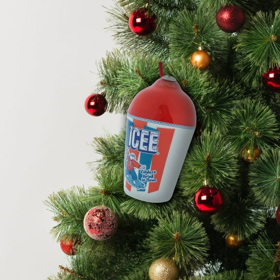 ICEE Cup Decoupage Holiday Ornament, 4.5 inches Tall, Plastic,  Faux Food, Multi-Color, Novelty Ornament