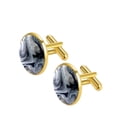 thumbnail image 2 of Marble Elegant Stainless Steel Cufflinks Set for Formal Attire - for Business Meetings and Weddings, 2 of 6