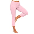 thumbnail image 5 of Utoimkio Women's Capri Flare Yoga Pants Fold Over High Waist Stretchy Cropped Bootcut Trousers with Side Pockets for Workout Lounging, 5 of 9