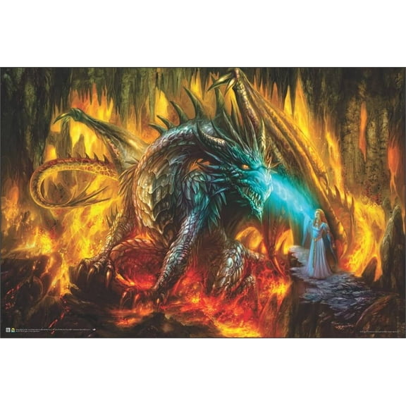 Dragon of Labyrinth Non-Flocked Blacklight Poster 36" x 24"
