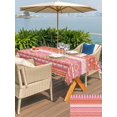 thumbnail image 5 of Outdoor Tablecloths with Umbrella Hole & Zipper, Pink Orange Boho 60 x102 Inch Rectangle Tablecloths, Vintage Ethnic Tribe Abstract Art Waterproof Table Cloth, Patio/Pool/Picnic Table Covers, 5 of 8
