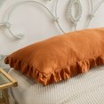 thumbnail image 4 of Move Over Burnt Orange Ruffle Pillow Sham 20x54 inches Ruffled Pattern Body Pillowcase 100% Washed Microfiber, 4 of 8