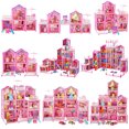 thumbnail image 4 of Casa de juegos para niños, casa de muñecas para niñas, princesa Villa, castillo con luces, juguete ensamblado, regalo de cumpleaños, 4 of 5