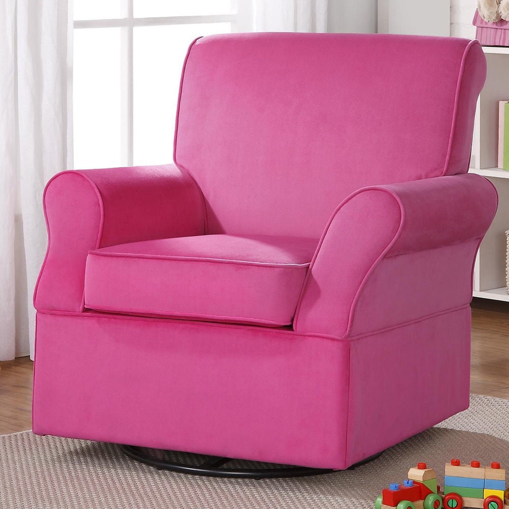 pink glider and ottoman