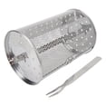 thumbnail image 2 of Cilindro de malla para asar, perfecto para acampar y hacer picnics, cesta rodante para barbacoa de acero inoxidable de 18 cm de altura, 2 of 8