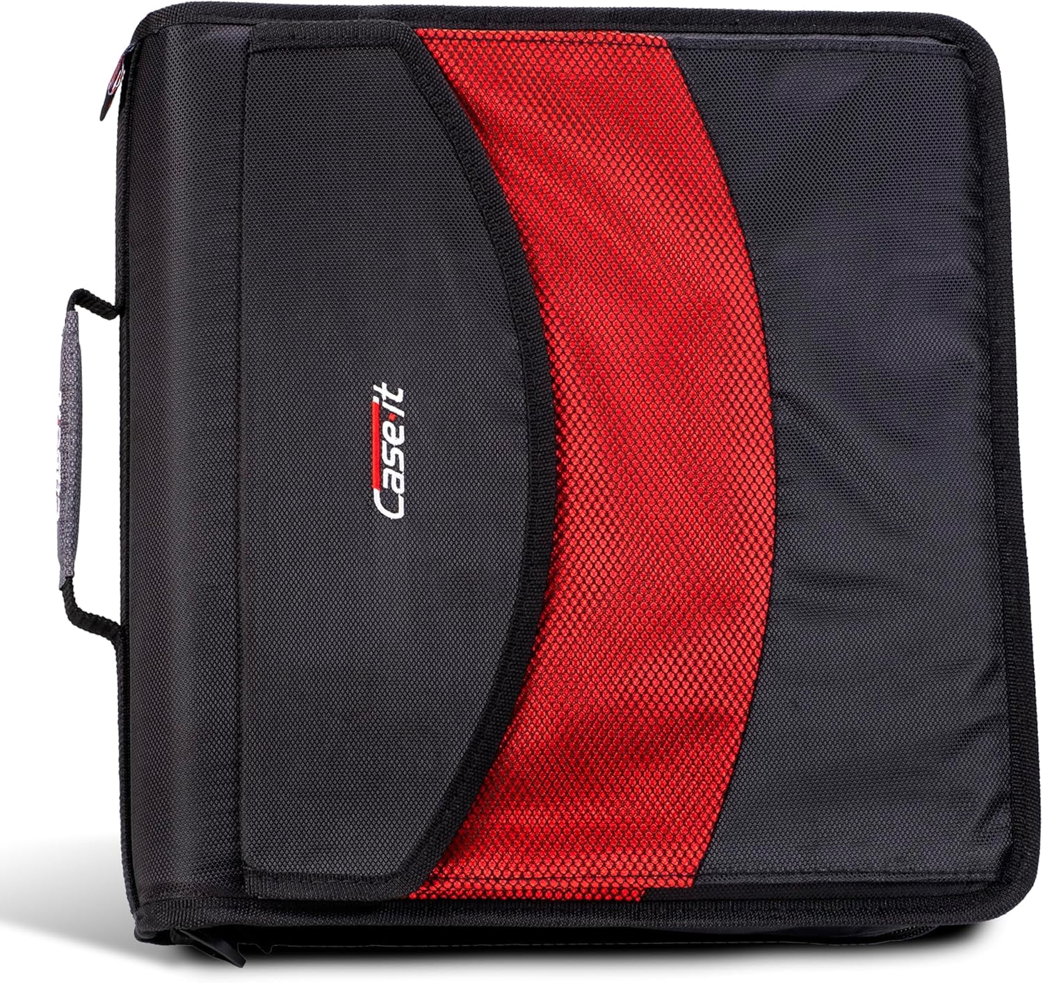 (2 pack) Case-it The Dual 2-in-1 Zipper Binder-Two 1.5 inch D-Rings-Pen Pouch and Shoulder Strap -600 Sheet Capacity-Black Dual-121-a