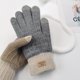 thumbnail image 1 of Guantes de pantalla táctil de punto de lana de alpaca para mujer, otoño e invierno, cálidos, anticongelantes, con forro polar, gruesos y con dedos completos, 1 of 6