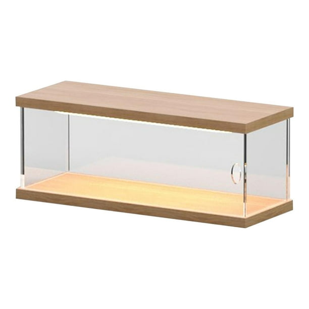 Vitrina de exhibición de modelos de autos a escala 1/64, con luces LED, caja de exhibición de acrílico, almacenamiento de autos para juguetes a escala 12 x 46 x 5 pulgadas 1 nivel