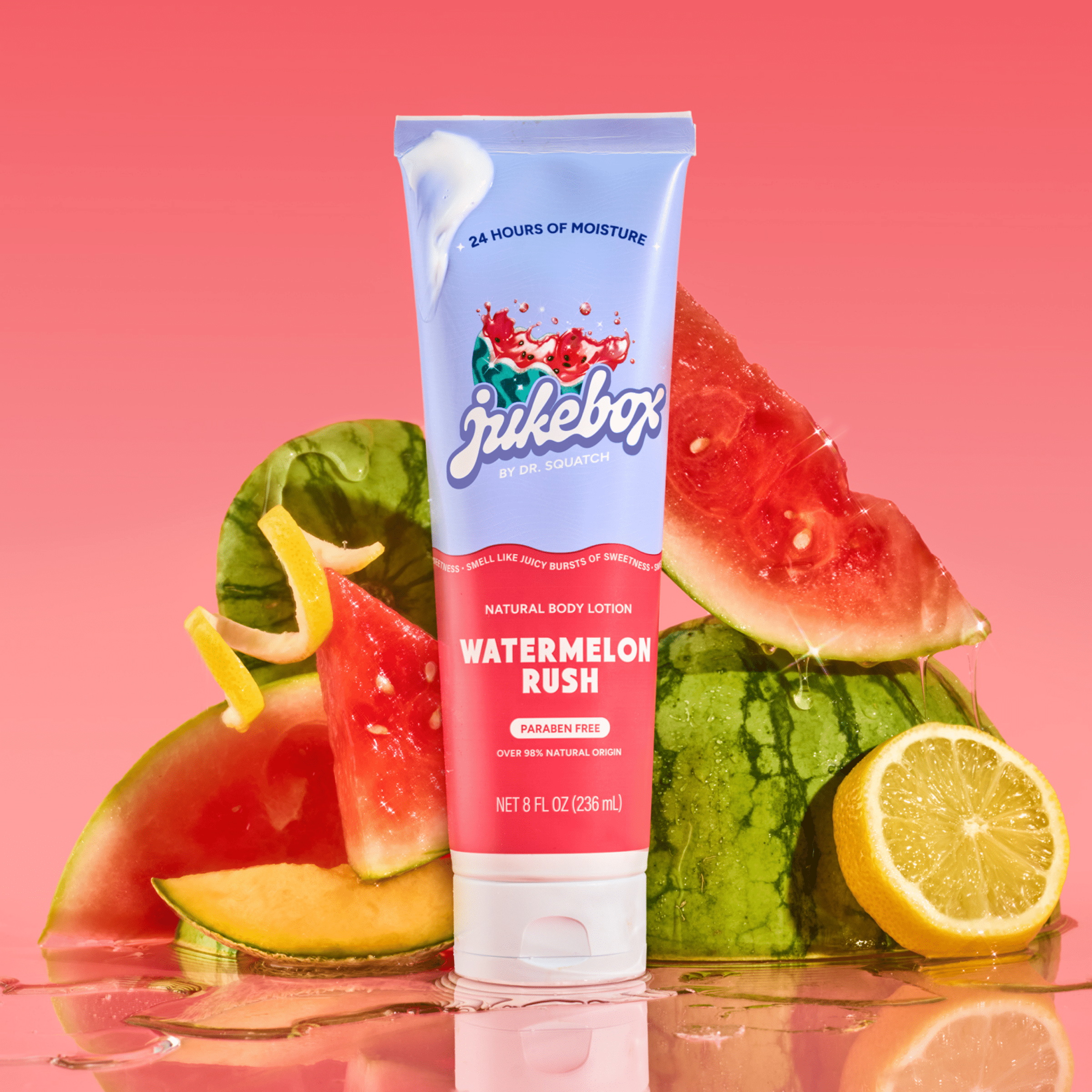 Jukebox Womens Natural Body Moisturizer Lotion, Hand & Body Lotion for Women, Watermelon Rush, 8 fl Oz